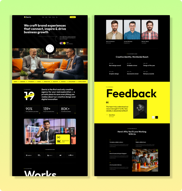 Creative agency website - project screenshot